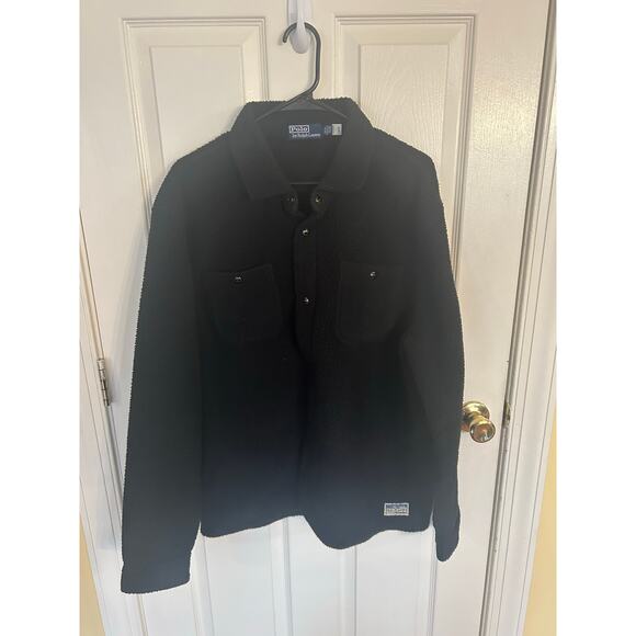 Polo by Ralph Lauren Vintage Curly Fleece Snap Jacket Size Large - Picture 1 of 4